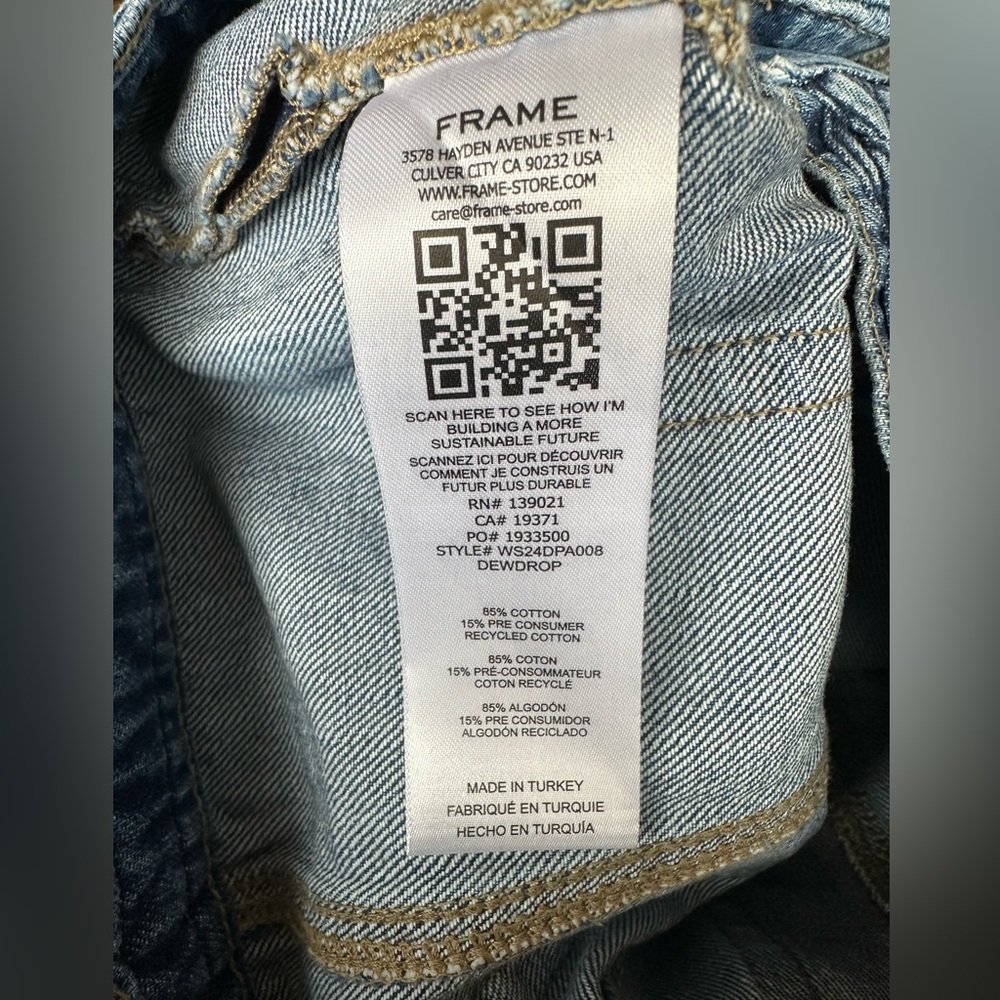 Frame Denim Braided High-Rise Wide-Leg Jeans sz 25 - Picture 9 of 10